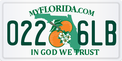 FL license plate 0226LB
