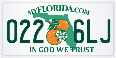 FL license plate 0226LJ