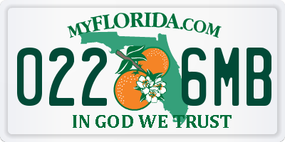 FL license plate 0226MB
