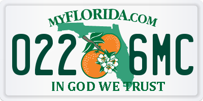 FL license plate 0226MC