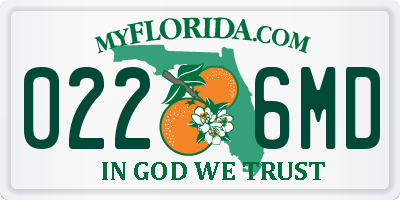 FL license plate 0226MD