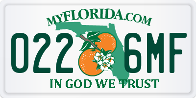 FL license plate 0226MF