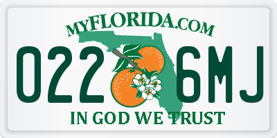 FL license plate 0226MJ