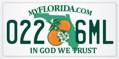 FL license plate 0226ML