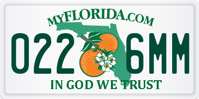 FL license plate 0226MM