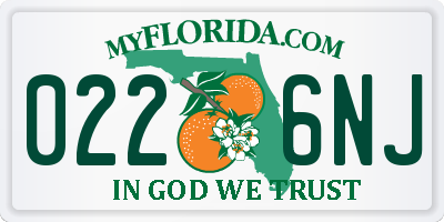 FL license plate 0226NJ