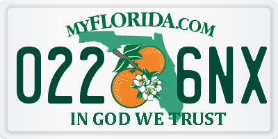 FL license plate 0226NX
