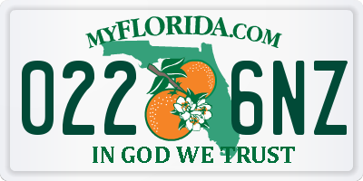 FL license plate 0226NZ