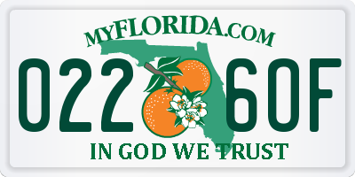 FL license plate 0226OF