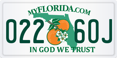 FL license plate 0226OJ
