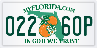 FL license plate 0226OP