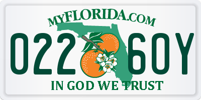 FL license plate 0226OY