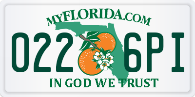 FL license plate 0226PI