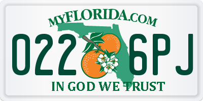FL license plate 0226PJ