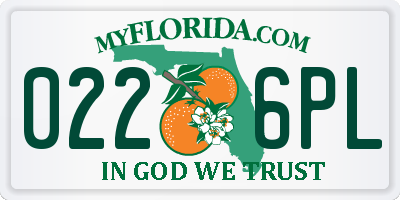 FL license plate 0226PL