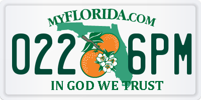 FL license plate 0226PM