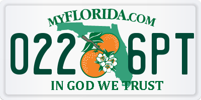 FL license plate 0226PT