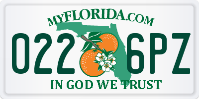 FL license plate 0226PZ