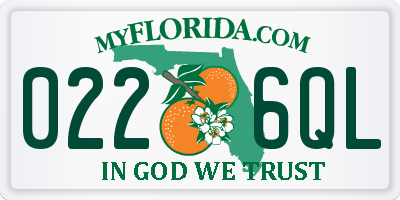 FL license plate 0226QL