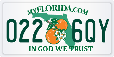 FL license plate 0226QY