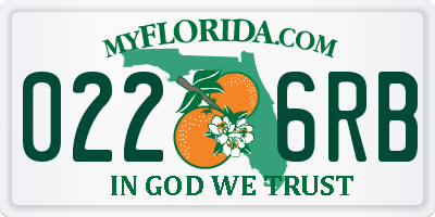 FL license plate 0226RB