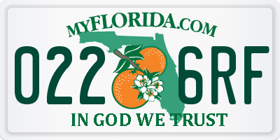 FL license plate 0226RF