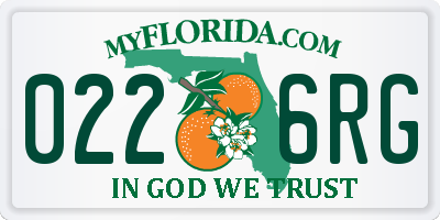 FL license plate 0226RG