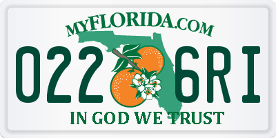 FL license plate 0226RI