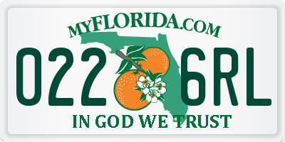 FL license plate 0226RL