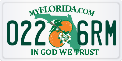 FL license plate 0226RM