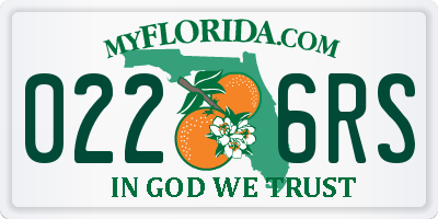 FL license plate 0226RS