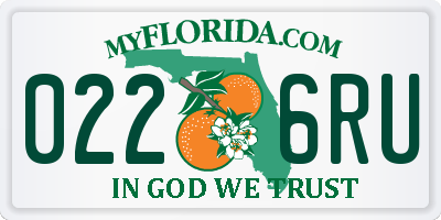 FL license plate 0226RU