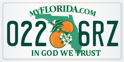 FL license plate 0226RZ