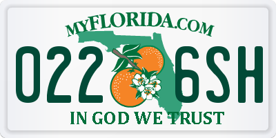 FL license plate 0226SH