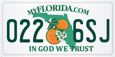 FL license plate 0226SJ