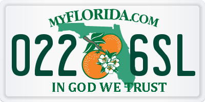 FL license plate 0226SL