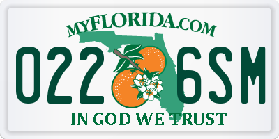 FL license plate 0226SM