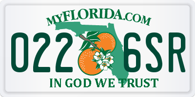 FL license plate 0226SR