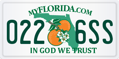 FL license plate 0226SS