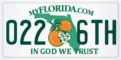 FL license plate 0226TH
