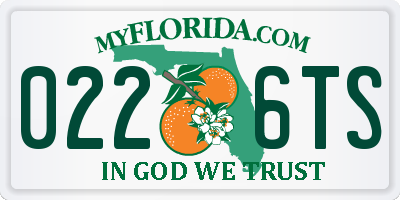FL license plate 0226TS