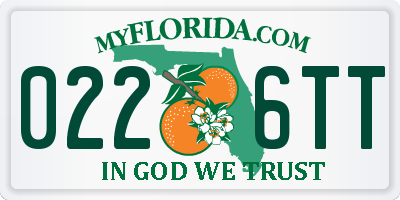 FL license plate 0226TT