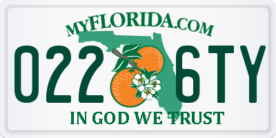 FL license plate 0226TY