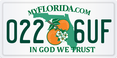 FL license plate 0226UF