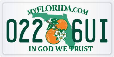 FL license plate 0226UI
