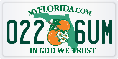 FL license plate 0226UM