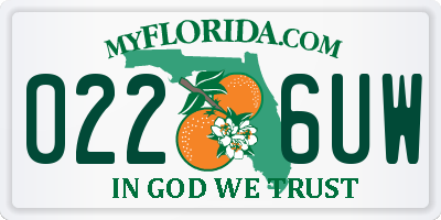 FL license plate 0226UW