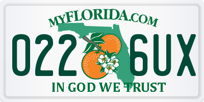 FL license plate 0226UX