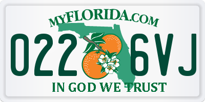 FL license plate 0226VJ