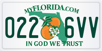 FL license plate 0226VV